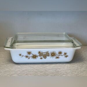 Vintage Pyrex Golden Pine Cone Space Savers